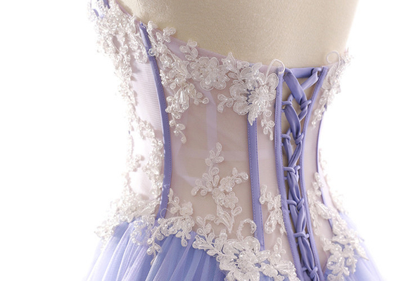 Sexy Formal Satin A Line Wedding Dress / Fashion Purple Sleeveless Bridal Gowns