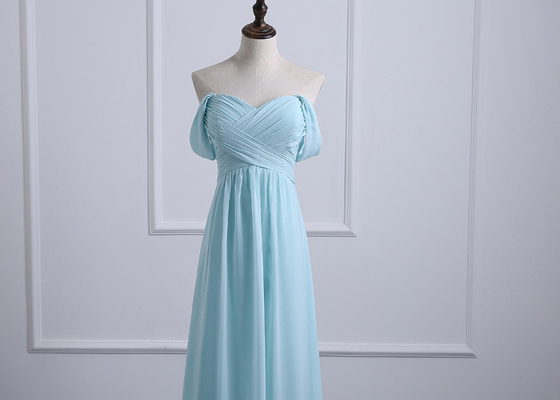 Off The Shoulder Chiffon Wedding Bridesmaid Dresses Casual Custom Made Size