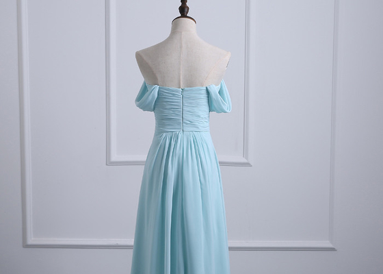 Off The Shoulder Chiffon Wedding Bridesmaid Dresses Casual Custom Made Size