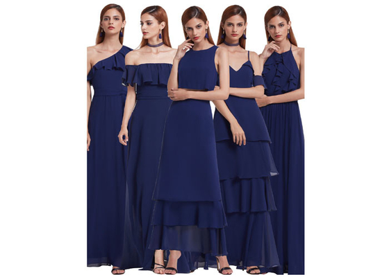 Elegant Wedding Bridesmaid Dresses Chiffon Long Special Occation Dresses Vestido De Noiva