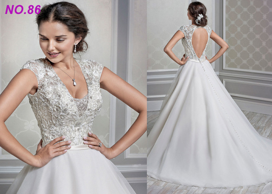 Geformte Brautkleider Prinzessin-Style/Ballkleider Perlen-Dekorations-Prinzessin-