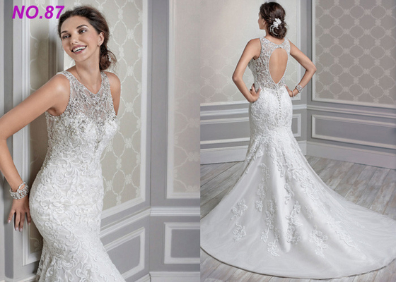 Hochzeits-Kleid Standardgrößen-romantisches Meerjungfrau-Prinzessin-Bride für die Mädchen nach Maß